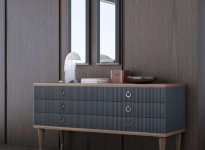 Designer chest of drawers with drawers natural walnut - matt anthracite